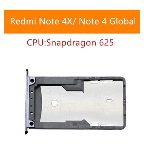 Card Holder Slot Tray For Xiaomi Redmi Note 4 Global/ Note 4X Nano SIM Card Micro SD Card Tray Holder Adapter Repair Parts