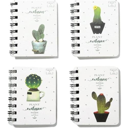 Cute Cactus Daily Office Supplies Planner Spiral Notebook Diary Notepad Memo Pad M17F