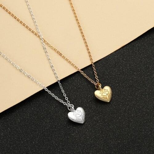 Cxwind Fashion Geometric Necklaces Cute Eye Heart Pendant Necklace For Women Couple Necklace Party Charm Jewelry