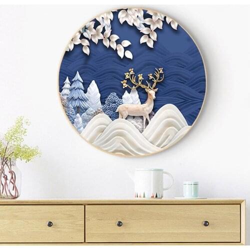 Needlework Chinese style Patterns Printed Fabric Milu deer Cross Stitch Kits Embroidery Needlework Sets Cross-Stitch