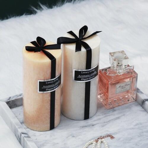 Nordic Romantic Pillar Candles Soy Smokeless Wedding Decoration Candles Creative Aromatherapy Wosk Zapachowy Home Decor DE50LZ