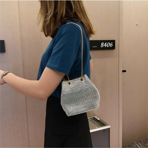 Newest Arrival Clutch Evening Bag Luxury Women Bag Shoulder Handbags Rhinestone Women Small Crossbody Bucket Bags