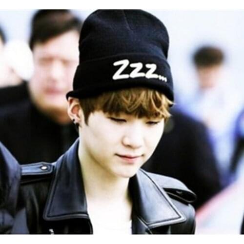 2017 New kpop Bangtan Boys SUGA The Same Wool hat knit Cap men women Autumn and winter warm hat