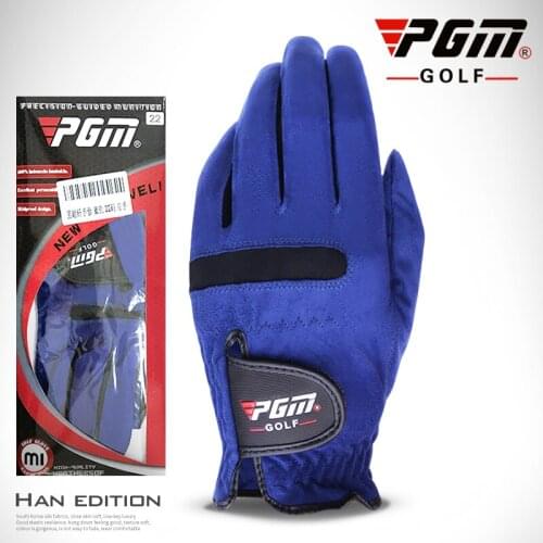 New Golf Sport Gloves Blue Left and Right Hand Mens Super Fiber Fabric Microfiber Cloth Gloves Male Soft Outdoor