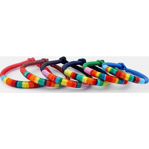 6pcs/lot Fashion Gay Colors Rasta Silk Cord Braided Twine FriendShip Bracelets Jewelry Gifts