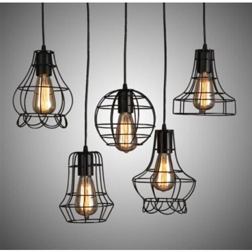 Industrial cage droplight loft Original Edison Bulb Free vintage pendant lighting pendant lamps for restaurants