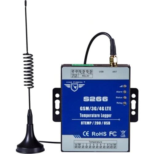 3G 4G Cellular Temperature Data Logger SMS IIOT RTU Module Supports 8 Temp Inputs S266