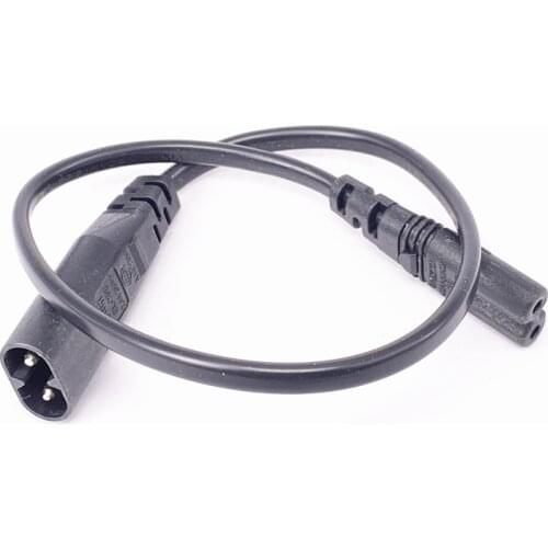 IEC 60320 C8 Plug to C7 Receptacle Male to Female Extension Power Supply Main Adapter Cable 0.3m White Color