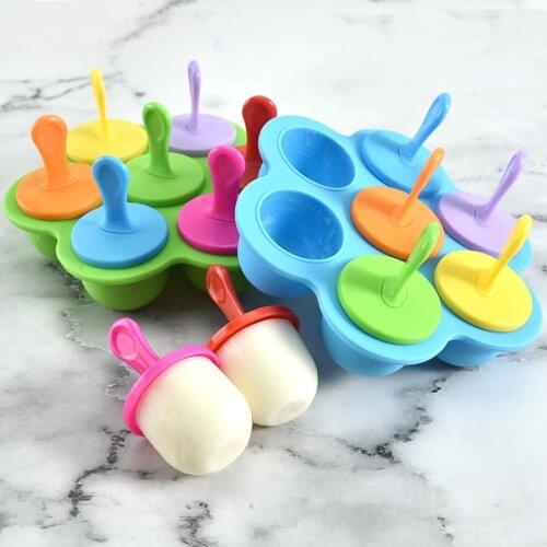 1PC Silicone Creative Dessert Mold DIY Childrens Food Ice Tray Ice Box Popsicle Mold Cold Tools Maker Fast Drop Shipping