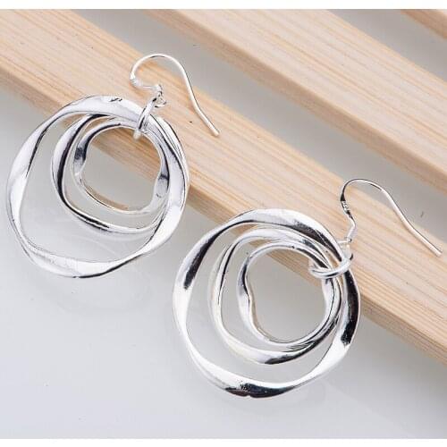 Errings shiny silver plated earrings 925 jewelry for women silver earrings CPBOQUZS