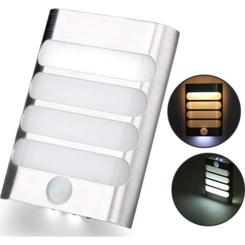 LED Night Light Wireless Human Induction PIR Infrared Motion Sensor Battery Operate Wall Lamp for Kitchen Cabinet Wardrobe Lamp