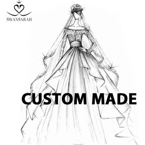 SwanSarah Customed for 01 Wedding Dress DZ Appliques Customized Ball Gown Made In China Plus Size Vestido De Noiva