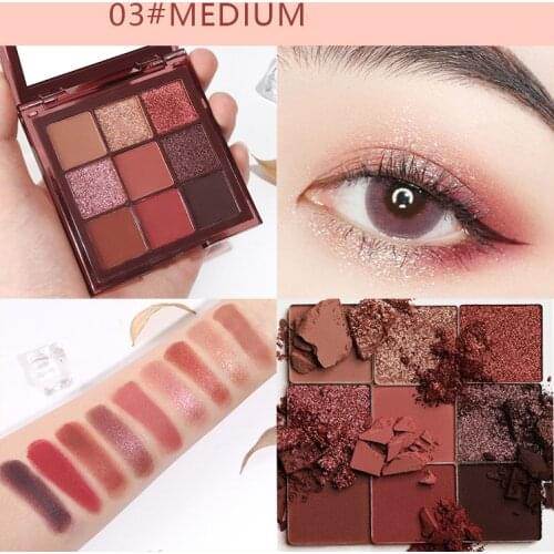Hot Sale Eyeshadow Palette Makeup Pelette Eye Shadow 9 Colors Glitter High Pigment Eyeshadow Makeup Nude Shadow