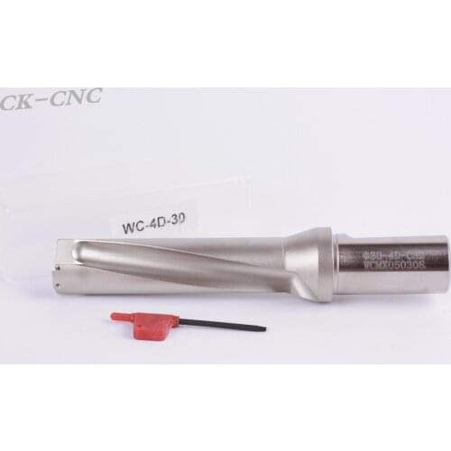 Hight quality WC-4D-30 C32 U drill indexable drill CNC TOOL 30mm-4D Machining length=120mm for WCMX050208 insert