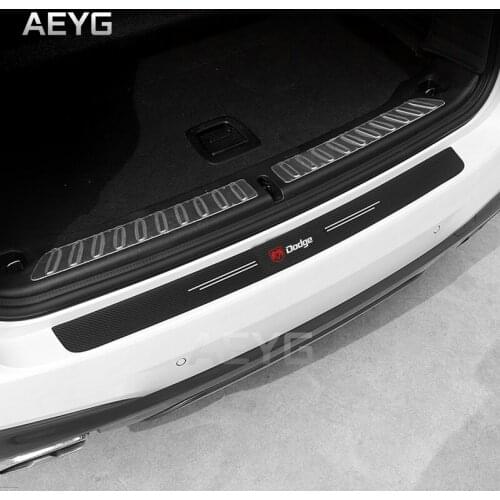Carbon Fiber Car Rear Bumper Trunk Protective Stickers For Dodge Challenger Avenger SXT Caliber Nitro RAM 1500 Grand Caravan