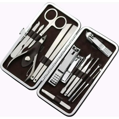 100sets/lot Newest 15 in 1 Manicure set Professional nail clipper Finger Plier Nails art Beauty tools scissors knife Best gift