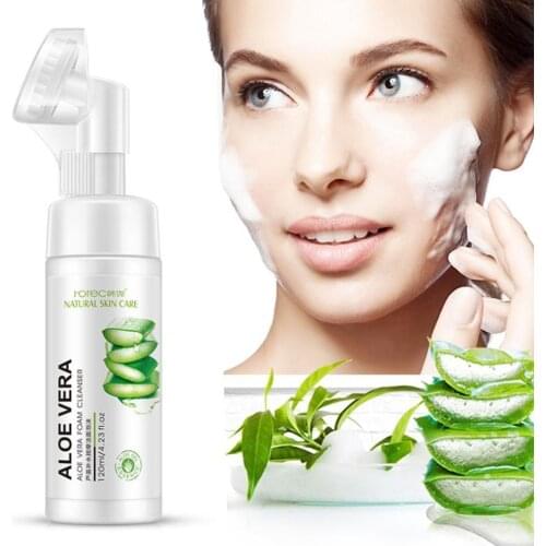 120ml Aloe Vera Cleansing Foam anti-aging natural gel. Facial cleanser, deep cleaning, womens skin care and beauty products