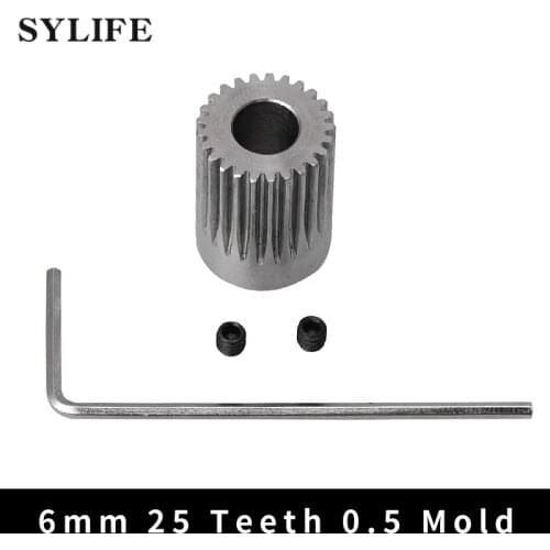 13.5x18mm Stainless Steel 25 Teeth 0.5 Mold Motor Metal Gear Wheel 6mm Hole Dia Fit for DIY Small Drilling Machine