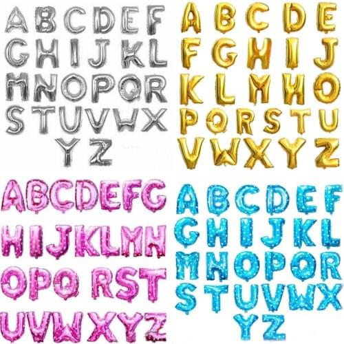 16'' A-Z Alphabet Letter Ballon Gold Silver Birthday Party Decorations Kids Foil Balloon New Year Party Wedding Decor Balloons