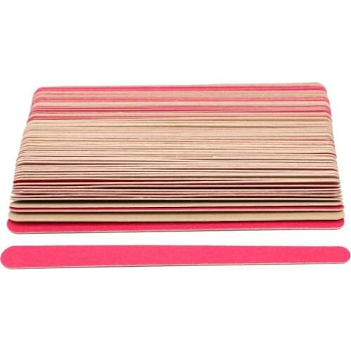 200Pcs Wooden Nail File Pink limes a ongle Wood Nail Buffer 180/240 Grit Gel Polish Polishing Buffing Disposable Glitter Tools