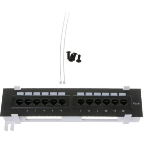2020 New 12 Port CAT6 Patch Panel RJ45 Networking Wall Mount Rack Mount Bracket
