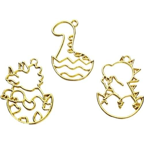 3 Pcs/set UV Empty Frame Epoxy Pendant Necklace Border DIY Jewelry Making Accessories with Hole