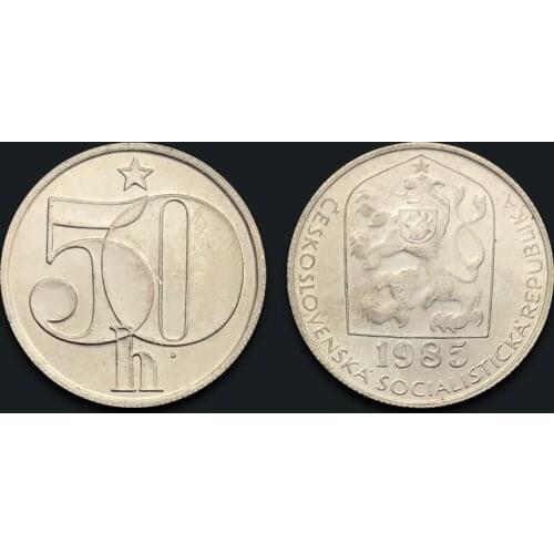 50 Helle, Czechoslovakia 100% Real Original Coin Uncirculated Unc Collect Coins