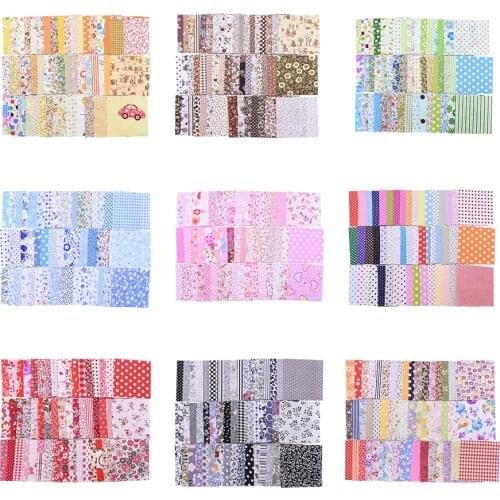 50Pcs 10x10cm Mixed Style Square Patchwork Cotton Fabric Cloth Needlework DIY Handmade Sewing Floral Print Fabrics