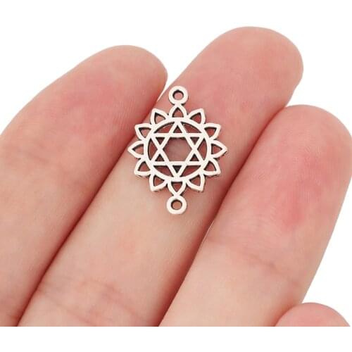 50 x Tibetan Silver Star of David Connectors Charms Pendants Double Sided for DIY Handmade Jewelry Making Findings 20x15mm