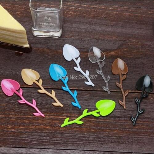 5000pcs Leaf Shape Cake Ice cream Spoon Disposable Party Plastic Spoons Kids Tool Decor Pudding Decoration