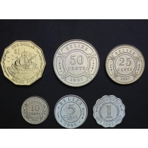 Belize 6 Pcs 1 Set Issuing Coins Original Coin 100% Real Unc