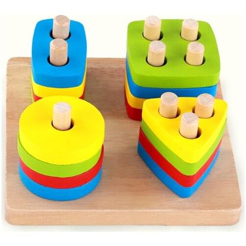 Wooden Jointed Board Baby Toy teaching learning education building chopping block match toy