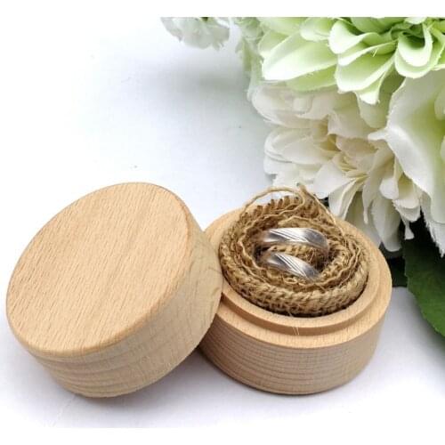 Personalized Rustic Wedding Wooden Ring Box Jewelry Trinket Storage Container Holder Custom Rings Bearer Blank DIY