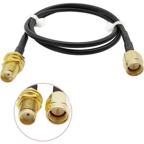 50Pcs RG174 Cable SMA Male PlugTo SMA Female Jack Nut Bulkhead WIFI Antenna Extension Coax Jumper Pigtail 7/10/15/20/30/50cm
