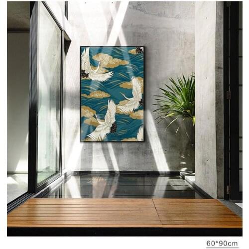 Chinese Antique Painting On Canvas Vintage Art Chinese Decor Wall Art Print Entrance Aisle Corridor Home Decor House Warming