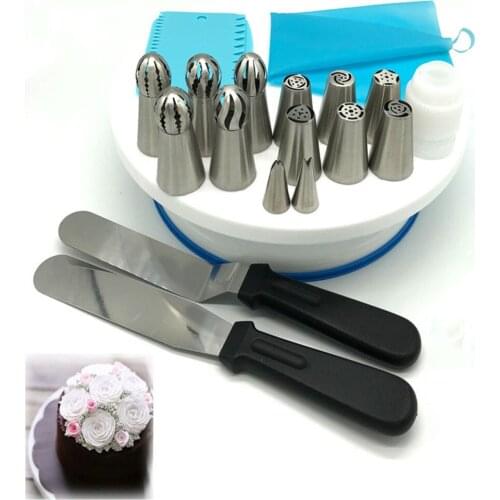21PCS Stainless Steel Russian Tulip Icing Piping Cake Nozzles Pastry Decoration Tips Cake Decorating Tools Bakeware