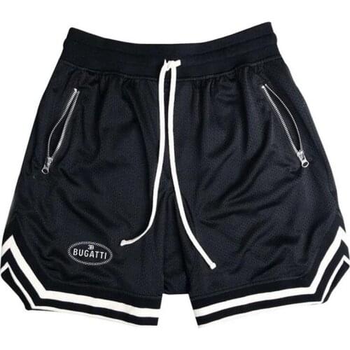 Bugatti Logo Summer Mens Tesla New Comfortable Casual Shorts All-Match Fashion Hip Hop Sports Shorts High Street Clothing