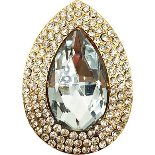 Fashion Clear AB Rhinestone Teardrop Water Dorp Brooches Womens Alloy Branch Brooch Pins Suits Dress Banquet Brooch BRO15