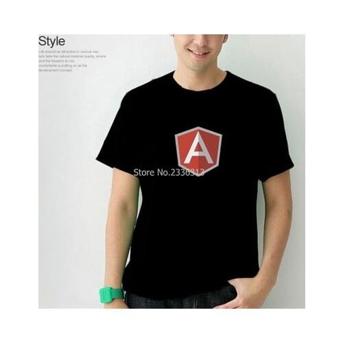 IT male short-sleeved program language Google GOOGLE AngularJS T-shirt Angular JS solid colour summer for male T shirt
