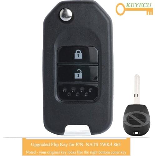KEYECU Upgraded Flip Remote Key for Nissan Almera Micra Primera Patrol X-Trail Terrano Pulsar Navara Tino, Fob NATS 5WK4 865