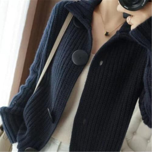 Fall 2021 Women Clothing Cardigan Long Sleeve Sweater Womens Retro Knitted Jacket