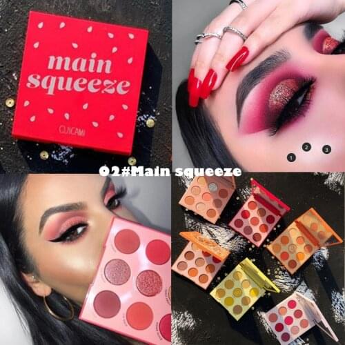GUICAMI Yellow Glitter Neon Eyeshadow Makeup Pallete Shimmer Shiny Neon Pigment Red Eye Shadow Palette Metallic Make Up Palette