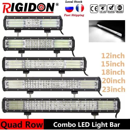 RIGIDON 9D Quad-row 12/15/18/20/23inch Led Light Bar Flood Spot Combo Beam for Offroad 4x4WD Truck SUV UTE ATV Car Driving Light