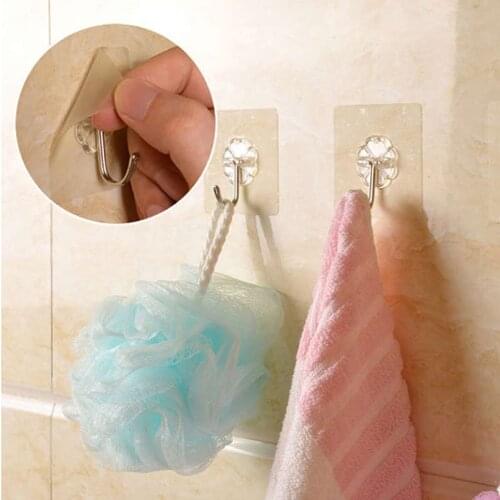 Strong Adhesive Wall Hook Transparent Removable Hanger Hooks for Bathroom Kitchen can CSV RV