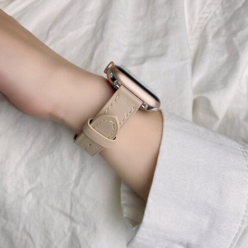 Link genuine leather loop strap for iwatch 6 se /5/4/3/2/1 for Apple watch band 38mm 42mm 44mm 40mm