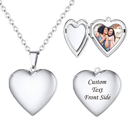 Customized DIY Floating Locket Necklaces Openable Heart Pendant Photo Frame Glossy for Woman Sister Anniversary Gift