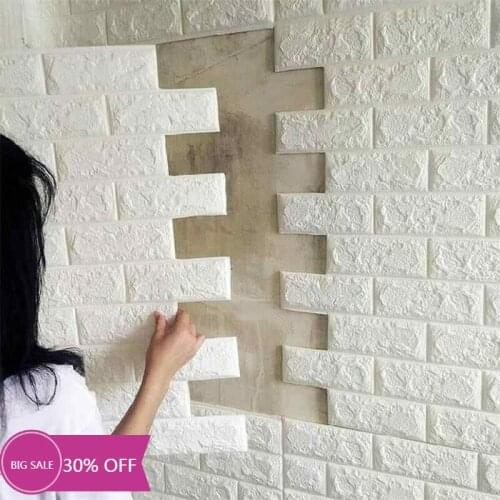 DIY Self Adhesive 3D Wall Stickers Bedroom Waterproof Foam Brick Room Wallpaper Wall Decor Living Wall Sticker Bedroom Decor