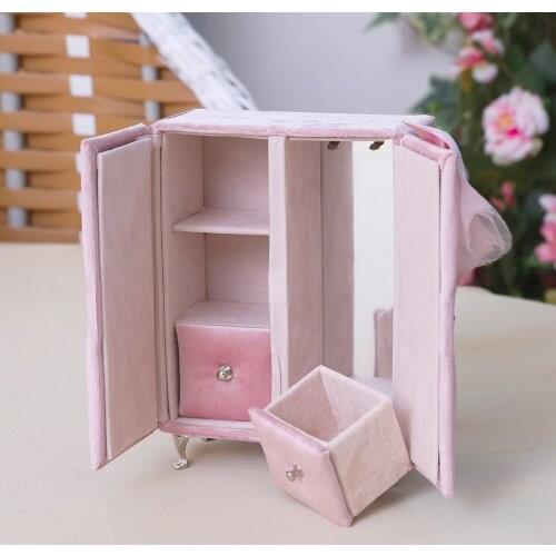 Pink Closet Shape Jewelry Box Bracelet Ring Display Organizer All-purpose