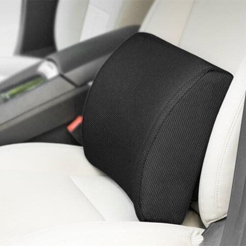 Car Seat Memory Foam Back Support Lumbar Pillow Waist Cushion Breathable Mesh Cover for Office Auto Chair Interior Accessories