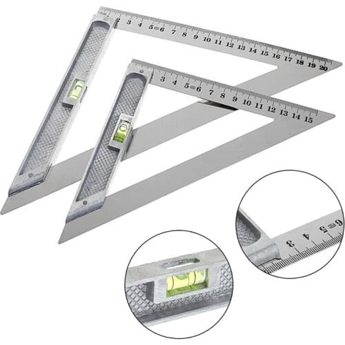 150mm Triangle Ruler 90° Alloy with Bead Horizontal Woodworking Measuring Tool